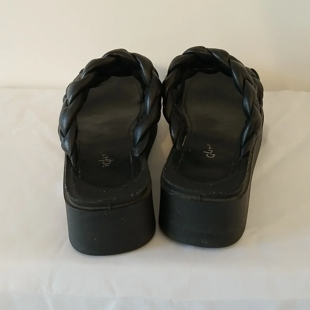 black braided platform sandals - Picture 3 of 7